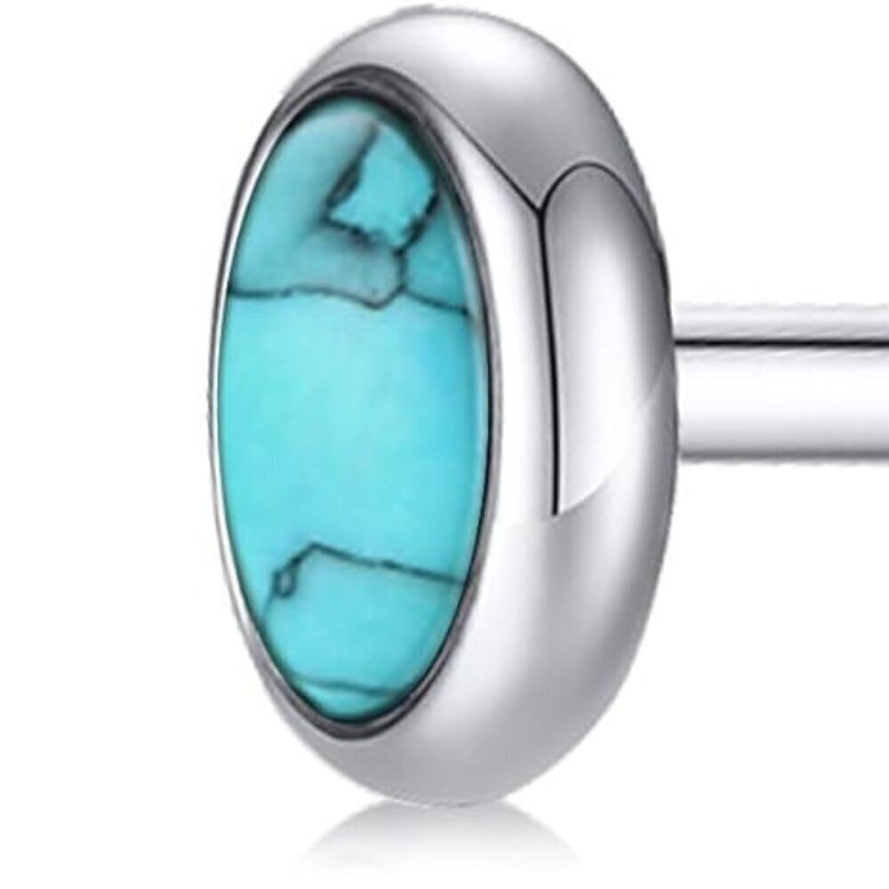 Flat Back Earrings Women Titanium Onyx Studs Multiple Piercings Hypoallergenic
